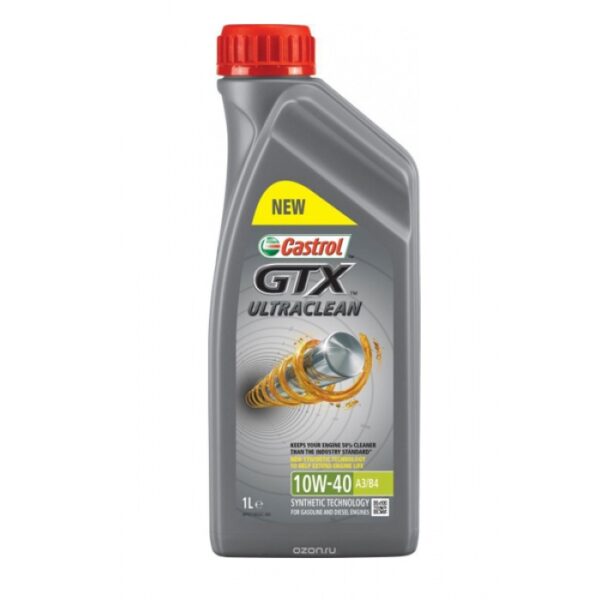 Моторное Castrol GTX ULTRACLEAN 10W40 1л Полусинтетика бензин/дизель SN A3/B4 1