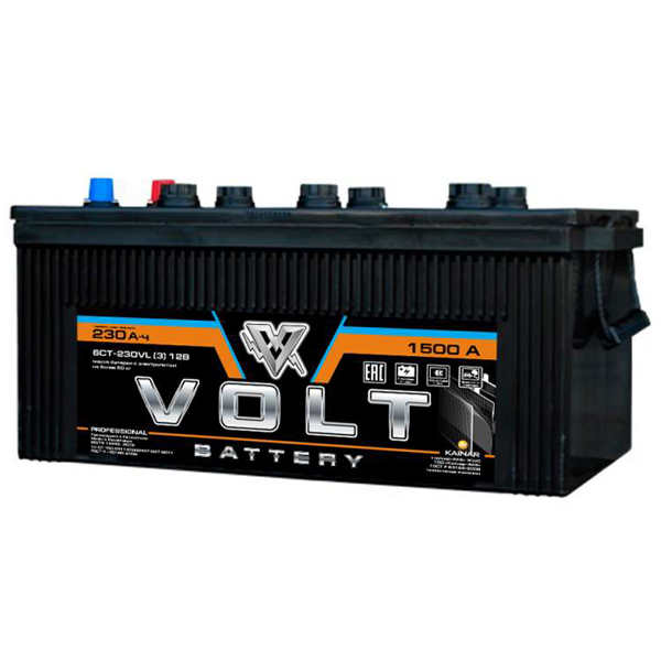 6СТ-230 * Volt PROFESSIONAL обратная Толстые 1500А 518x274x234 Кальцевый Конус (Уценка)