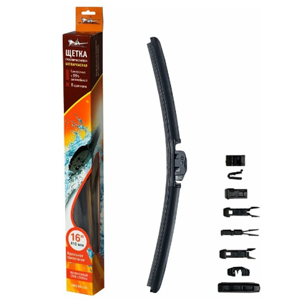 Щетка стеклоочистителя AIRLINE PRO бескаркас 410мм 16" 10 адаптеров