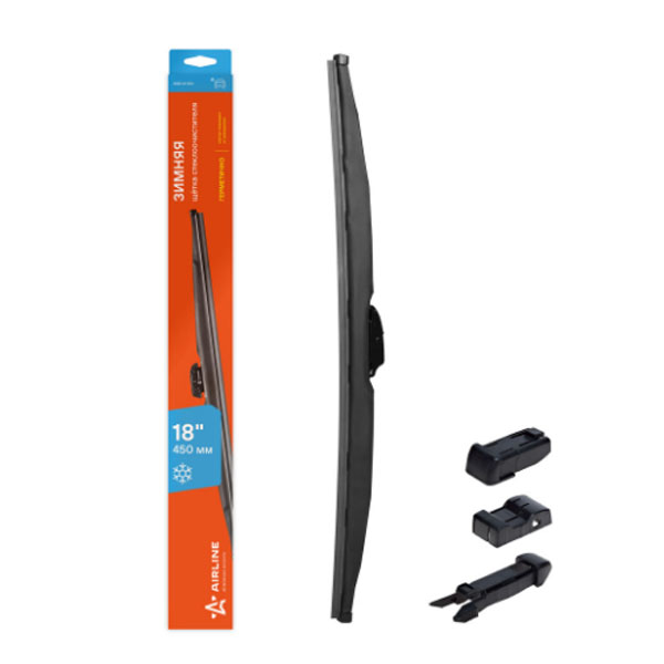 Щетка стеклоочистителя AIRLINE AWB-W-450 450мм 4 адаптера 1 Щетка стеклоочистителя AIRLINE AWB-W-450 450мм 4 адаптера