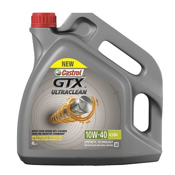 Моторное Castrol GTX ULTRACLEAN 10W40 4л Полусинтетика бензин/дизель SN A3/B4