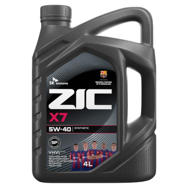 Моторное ZIC X7 5W40 4л Синтетика бензин/дизель SN/CF A3/B4