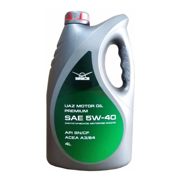 Моторное УАЗ MOTOR OIL PREMIUM 5W40 4л Синтетика бензин/дизель SN/CF A3/B4