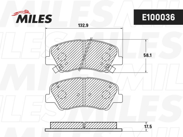 Колодки торм перед Miles E100036 (HYUNDAI SOLARIS, KIA RIO III) 1