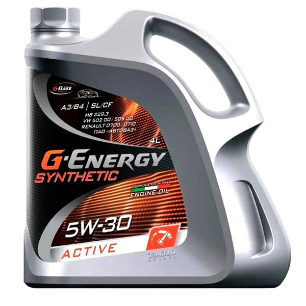 Моторное G-Energy Synthetic Active 5W30 4л Синтетика бензин/дизель SL/CF A3/B4