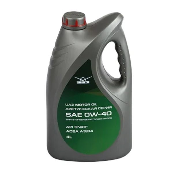 Моторное UAZ MOTOR OIL SP 0W40 4л Синтетика бензин SN/CF A3/B4