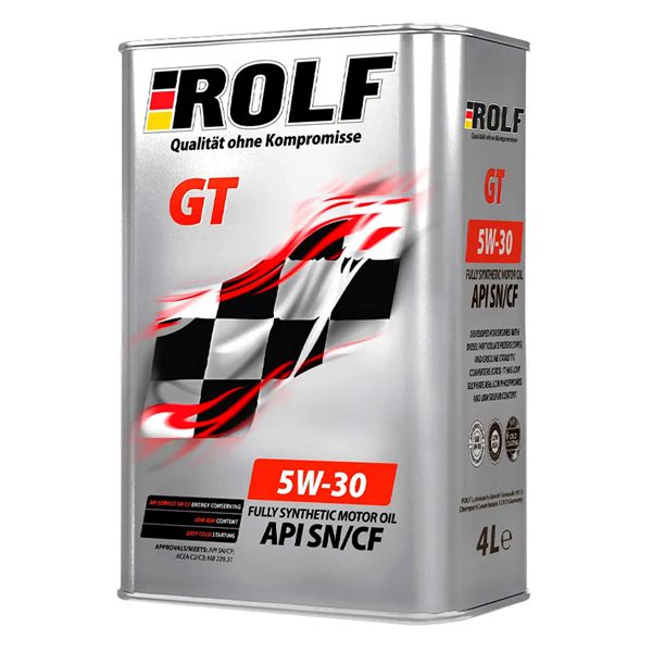 Моторное ROLF GT SAE 5W30 4л Синтетика бензин/дизель SN/CF C3 1 Моторное ROLF GT SAE 5W30 4л Синтетика бензин/дизель SN/CF C3