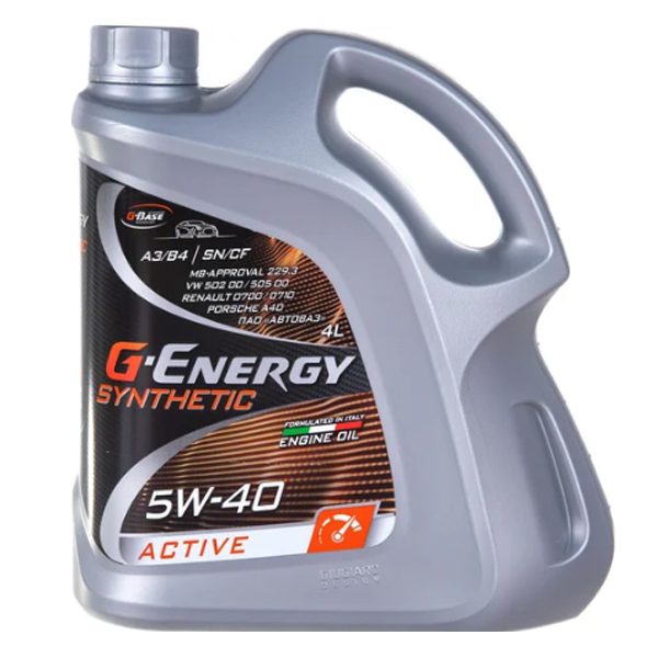 Моторное G-Energy Synthetic Active 5W40 4л Синтетика бензин/дизель SN/CF A3/B4 Акция 4+1л