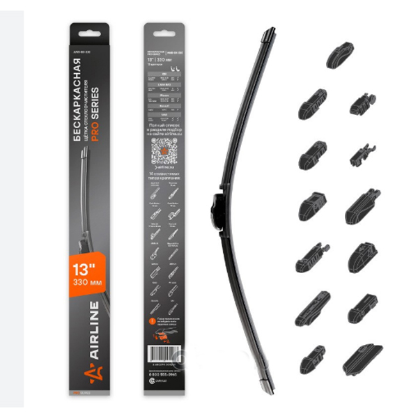 Щетка стеклоочистителя бескаркасная AIRLINE AWBBK330 330мм