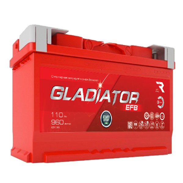 6СТ-110 * Gladiator EFB прямая 960А (353x175x190) 1 6СТ-110 * Gladiator EFB прямая 960А (353x175x190)