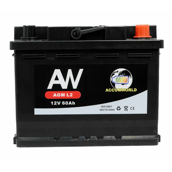 6СТ-60 * ACCUMWORLD AGM обратная 650А 242x175x190