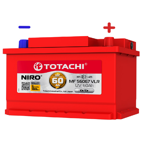 6СТ-60 * TOTACHI NIRO MF 56067 VLR LB обратная Толстые 590А 242x175x175 низкий