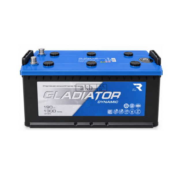 6СТ-190 * Gladiator DYNAMIC прямая рос. болт 1300А 516x223x223